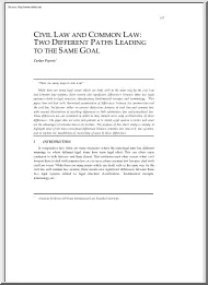 Caslav Pejovic - Civil Law and Common Law, Two Different Paths Leading to the Same Goal