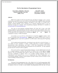 Perl for Introductory Programming Courses