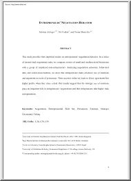 Artinger-Vulkan-Shem - Entrepreneurs Negotiation Behavior