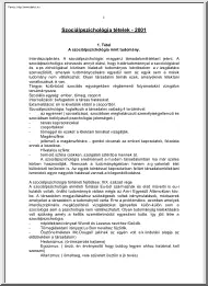 Szociálpszichológia tételek, 2001