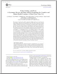 Feeds, Feelings, and Focus, A Systematic Review and Meta-Analysis Examining the Cognitive and Mental Health Correlates of Short-Form Video Use