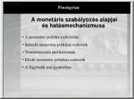 A monetáris szabályozás alapjai és hatásmechanizmusa