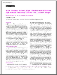 Acute mountain sickness, high altitude cerebral oedema, high altitude pulmonary oedema