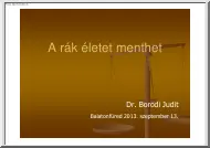 Dr. Borodi Judit - A rák életet
