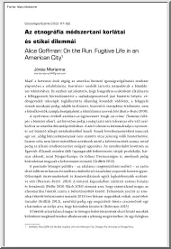 Jónás Marianna - Az etnográfia módszertani korlátai és etikai dilemmái