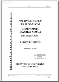 Szlovák nyelv és irodalom