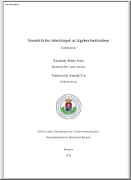Barta Anita - Szemléltetési lehetőségek az algebra tanításában