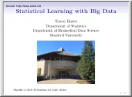 Trevor Hastie - Statistical Learning with Big Data