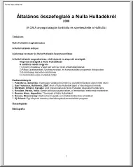 Általános összefoglaló a Nulla Hulladékról