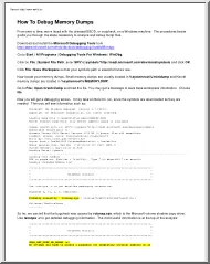 How to debug memory dumps