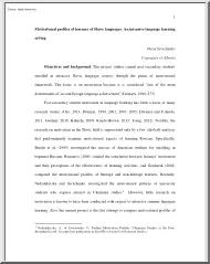 Olena Sivachenko - Motivational profiles of learners of Slavic languages, An intensive language learning setting