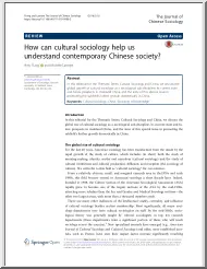 How can cultural sociology help us understand contemporary Chinese society