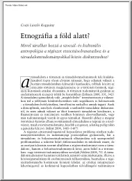 Csáji László Koppány - Etnográfia a föld alatt?