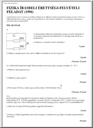 Fizika írásbeli érettségi-felvételi feladatsorok, 1996-2004