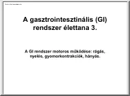 A gasztrointesztinális rendszer élettana 3.