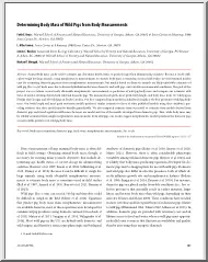 Determining Body Mass of Wild Pigs from Body Measurements