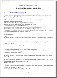 Bevezetés a Matematikába tételek, 2006
