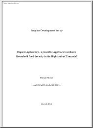 Mirjam Moser - Organic Agriculture, A Powerful Approach to Enhance Household Food Security in the Highlands of Tanzania