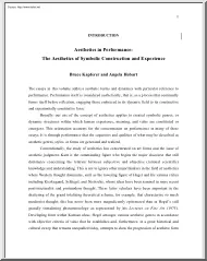 Kapferer-Hobart - Aesthetics in Performance, The Aesthetics of Symbolic Construction and Experience
