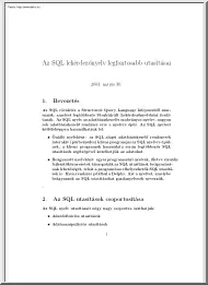 Az SQL nyelv legfontosabb utasításai
