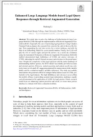 Ruiteng L - Enhanced Large Language Models-based Legal Query Responses through Retrieval Augmented Generation