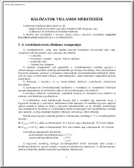 Hálózatok villamos méretezése