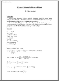 Műszaki hőtan példák megoldással
