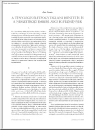 Bán Tamás - A tényleges életfogytiglani büntetés és a nemzetközi emberi jogi egyezmények