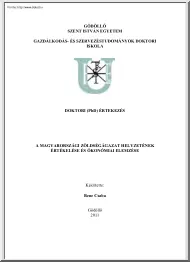 Bene Csaba - A magyarországi zöldségágazat helyzetének értékelése és ökonómiai elemzése