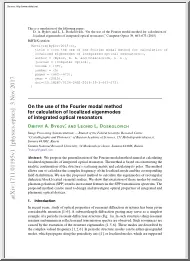 Bykov-Doskolovich - On the Use of the Fourier Modal Method for Calculation of Localized Eigenmodes of Integrated Optical Resonators