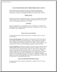 2016 to 2018 Menominee Indian Tribe Fishing Regulations