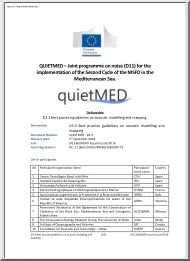 QUIETMED, Joint programme on noise for the implementation of the Second Cycle of the MSFD in the Mediterranean Sea