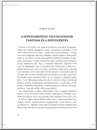 Vörös Ottó - A szövegmondat változatainak tanítása és a szövegértés