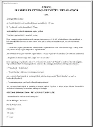 Angol írásbeli érettségi-felvételi