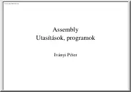 Iványi Péter - Assembly, utasítások, programok
