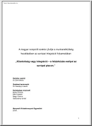 A magyar nonprofit szektor jövője a munkanélküliség kezelésében az európai integráció folyamatában