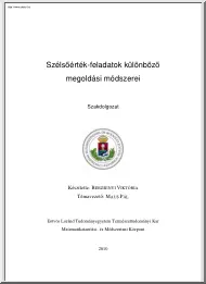 Berzsenyi Viktória - Szélsőérték-feladatok különböző megoldási módszerei
