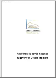 Analitikus és egyéb hasznos függvények Oracle 11g alatt