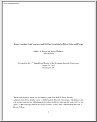 Barbara-Stipica - Homeownership, Social Insurance, and Old Age Security in the United States and Europe