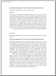 Holmes-Fay-Andrews - Researching Multilingually, New Theoretical and Methodological Directions