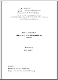 Lovas turizmus termékfejlesztési