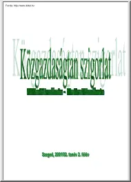 Közgazdaságtan szigorlat tételek