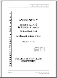 Angol emelt szintű írásbeli
