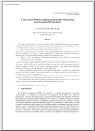 A theoretical model for implementing quality management