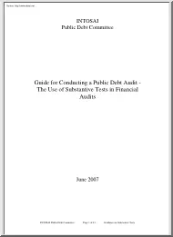 Guide for Conducting a Public Debt Audit, The Use of Substantive Tests in Financial Audits