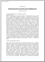 Enyedi György - Regionális folyamatok Magyarországon az átmenet időszakában
