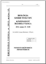 Biológia szerb nyelven középszintű