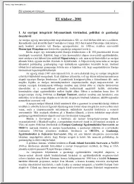Európai Unió szigorlati tételsor, 2001