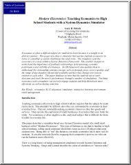 Gary B. Hirsch - Modern Electronics, Teaching Economics to High School Students with a System Dynamics Simulator
