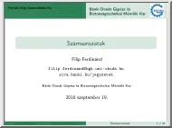 Filip Ferdinánd - Számsorozatok